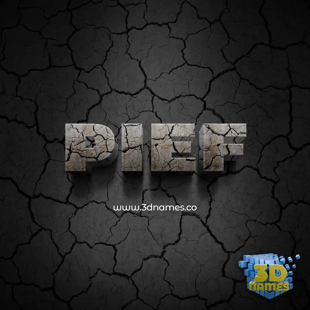 pief in Cracked Stone style - 3D name wallpaper