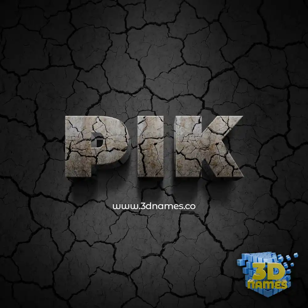 pik in Cracked Stone style - 3D name wallpaper
