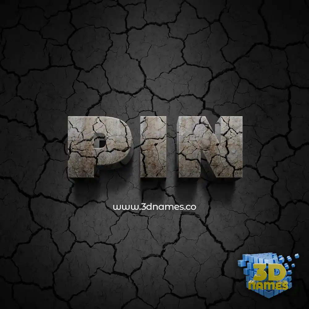pin in Cracked Stone style - 3D name wallpaper