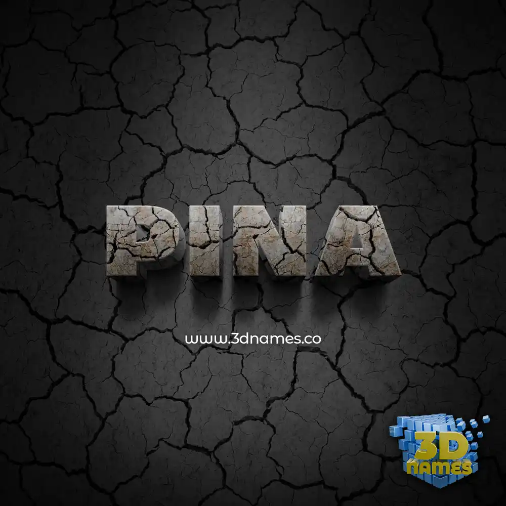 pina in Cracked Stone style - 3D name wallpaper