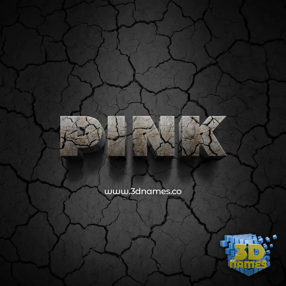pink in Cracked Stone style - 3D name wallpaper