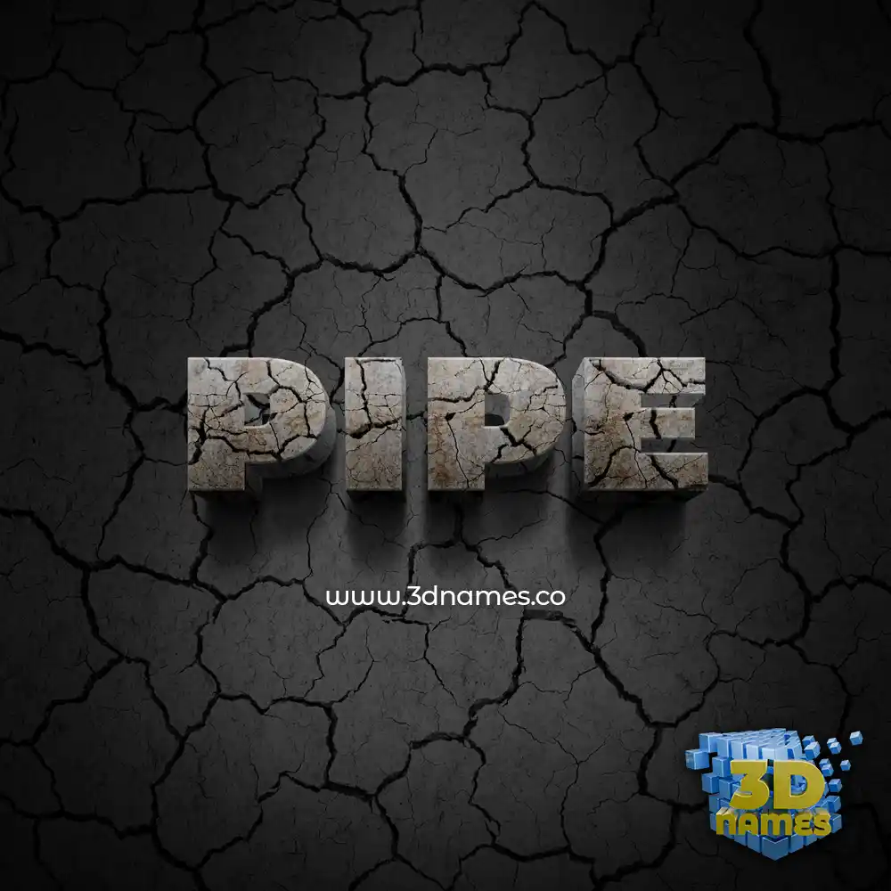 pipe in Cracked Stone style - 3D name wallpaper