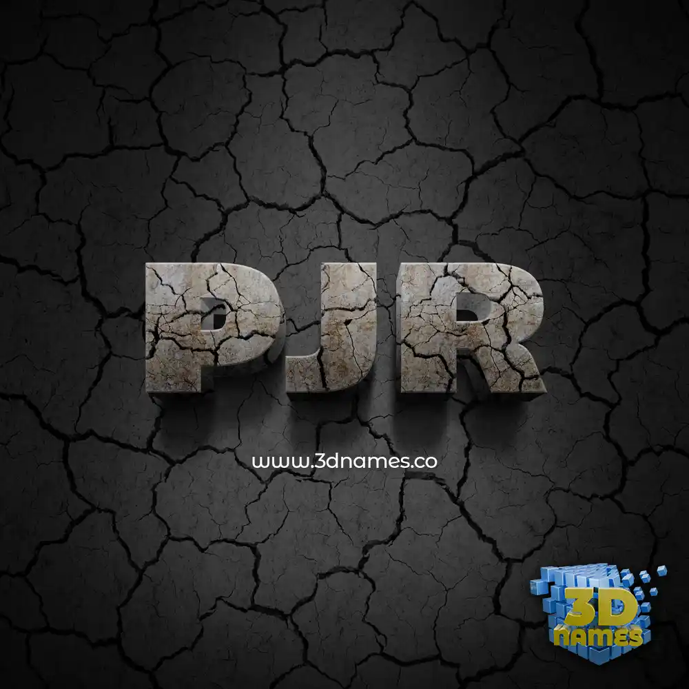 pjr in Cracked Stone style - 3D name wallpaper