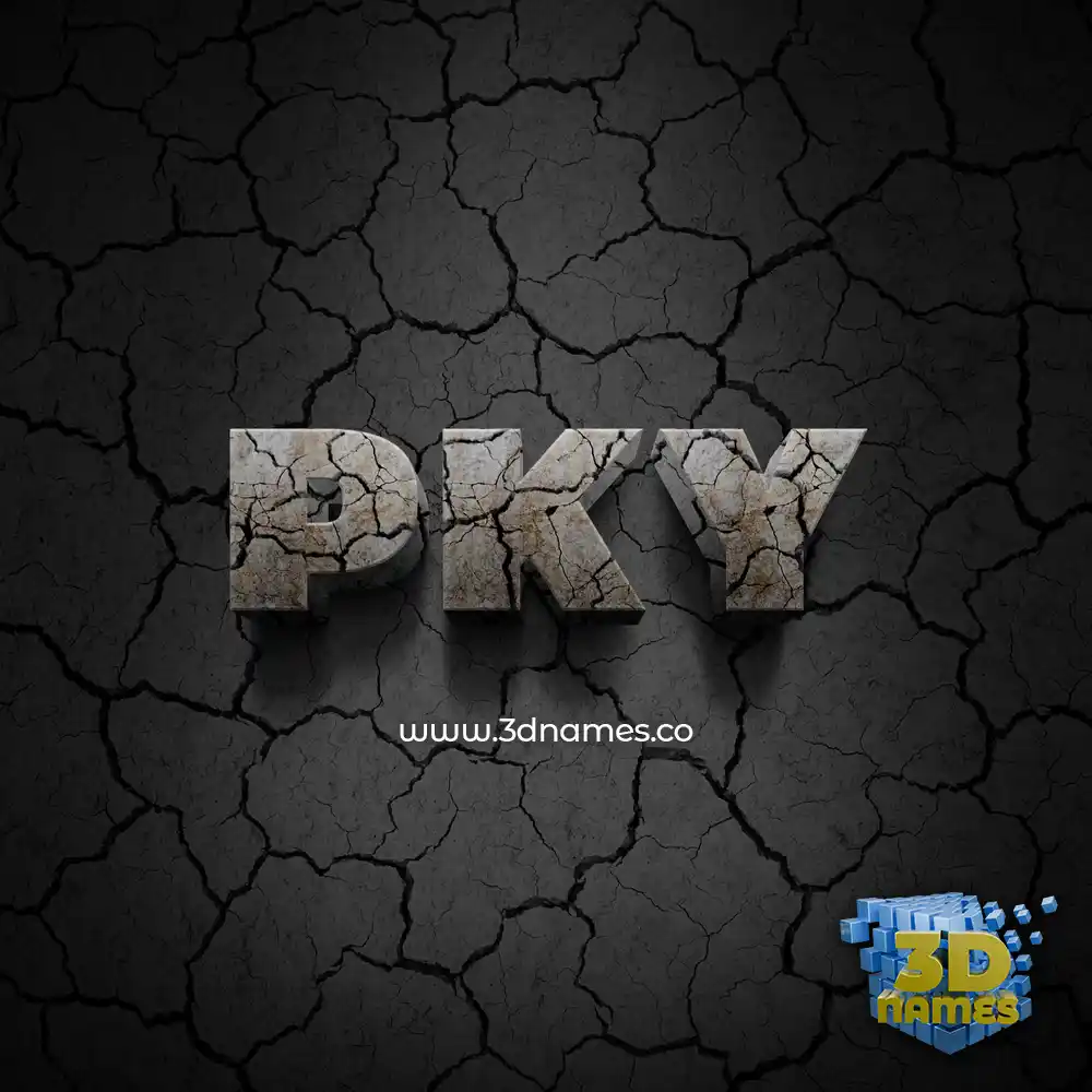 pky in Cracked Stone style - 3D name wallpaper