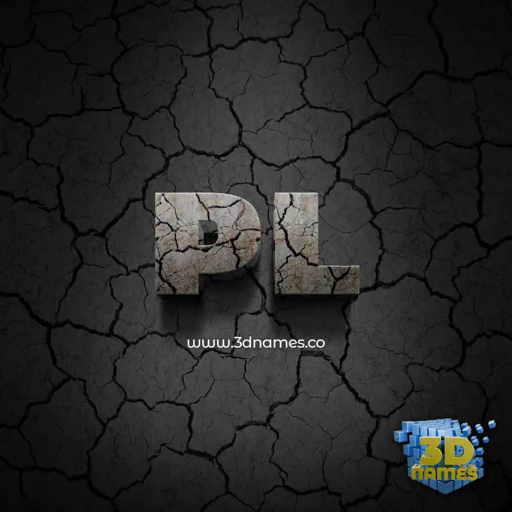 pl in Cracked Stone style - 3D name wallpaper