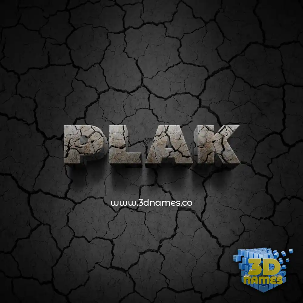 plak in Cracked Stone style - 3D name wallpaper
