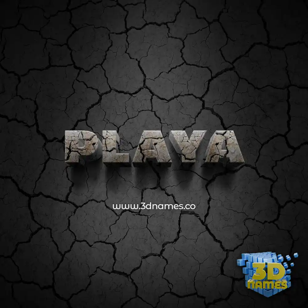 playa in Cracked Stone style - 3D name wallpaper