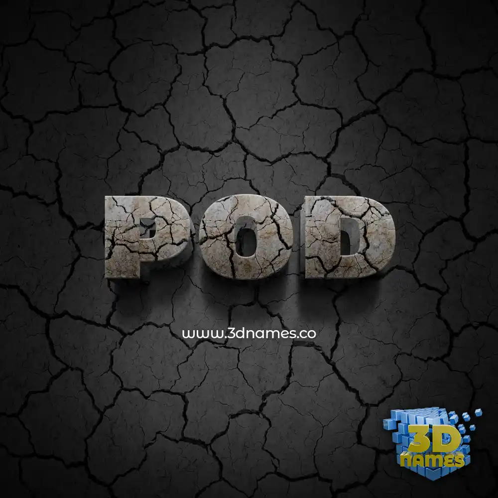 pod in Cracked Stone style - 3D name wallpaper