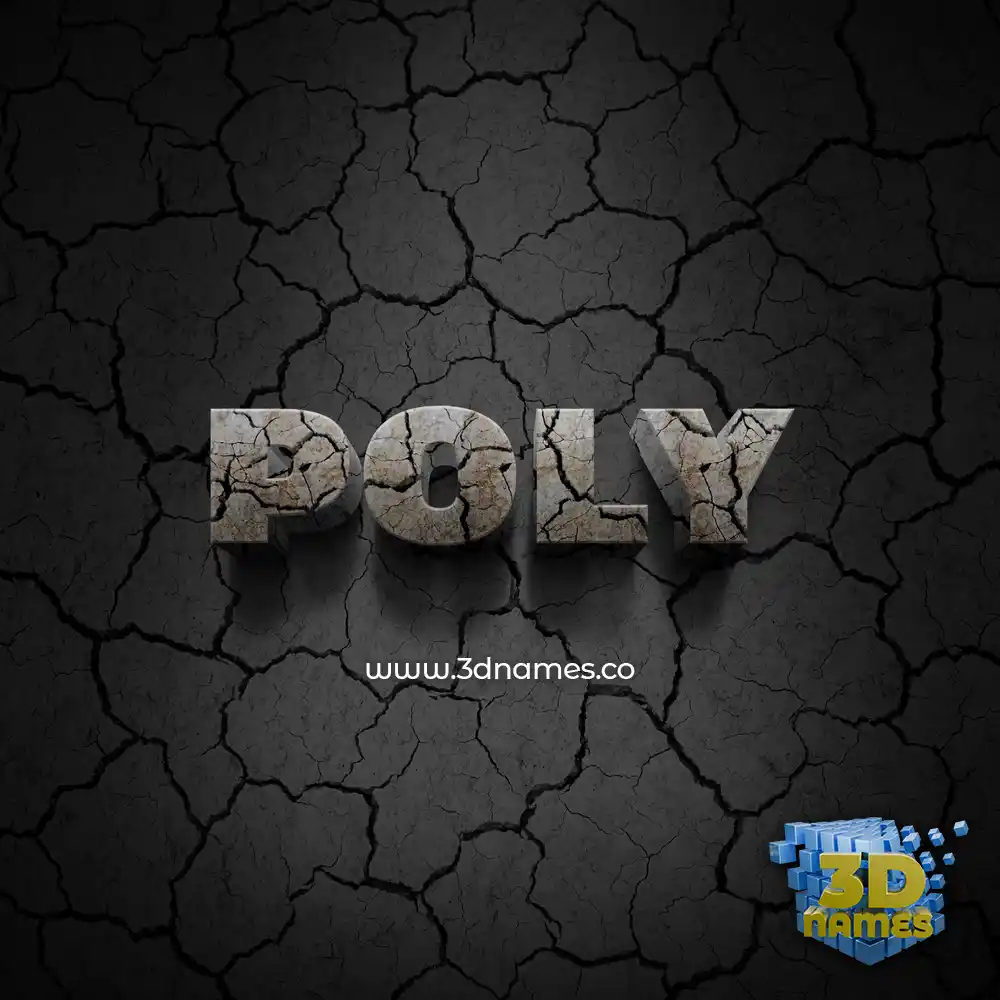 poly in Cracked Stone style - 3D name wallpaper