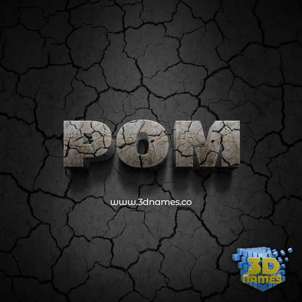 pom in Cracked Stone style - 3D name wallpaper