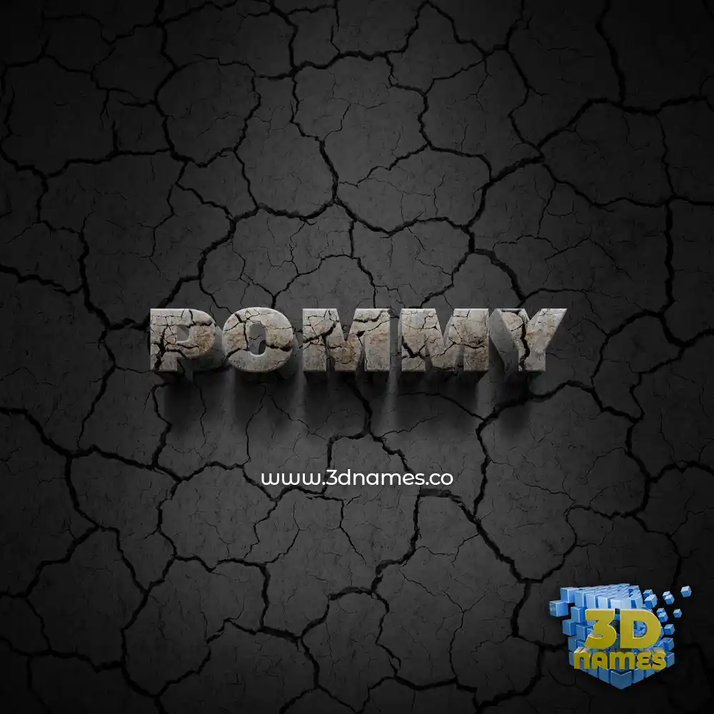 pommy in Cracked Stone style - 3D name wallpaper