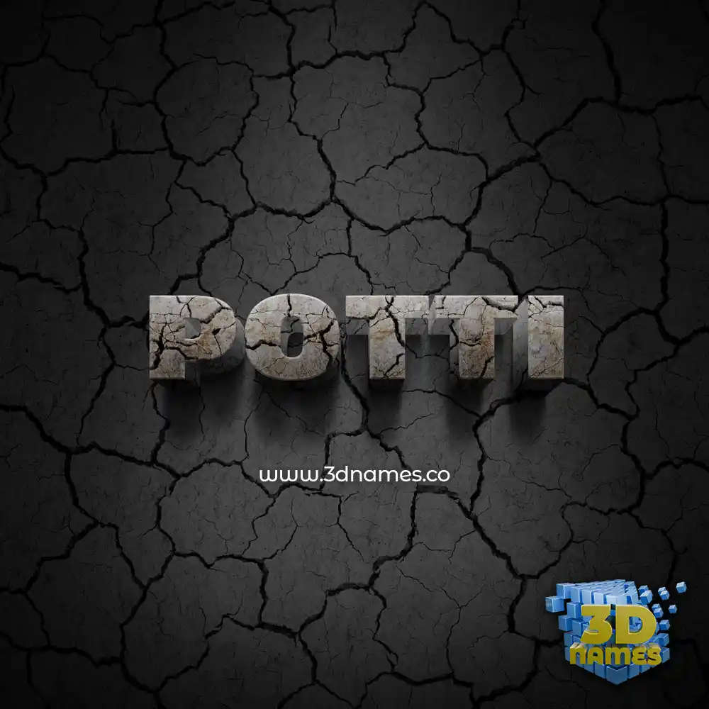 potti in Cracked Stone style - 3D name wallpaper