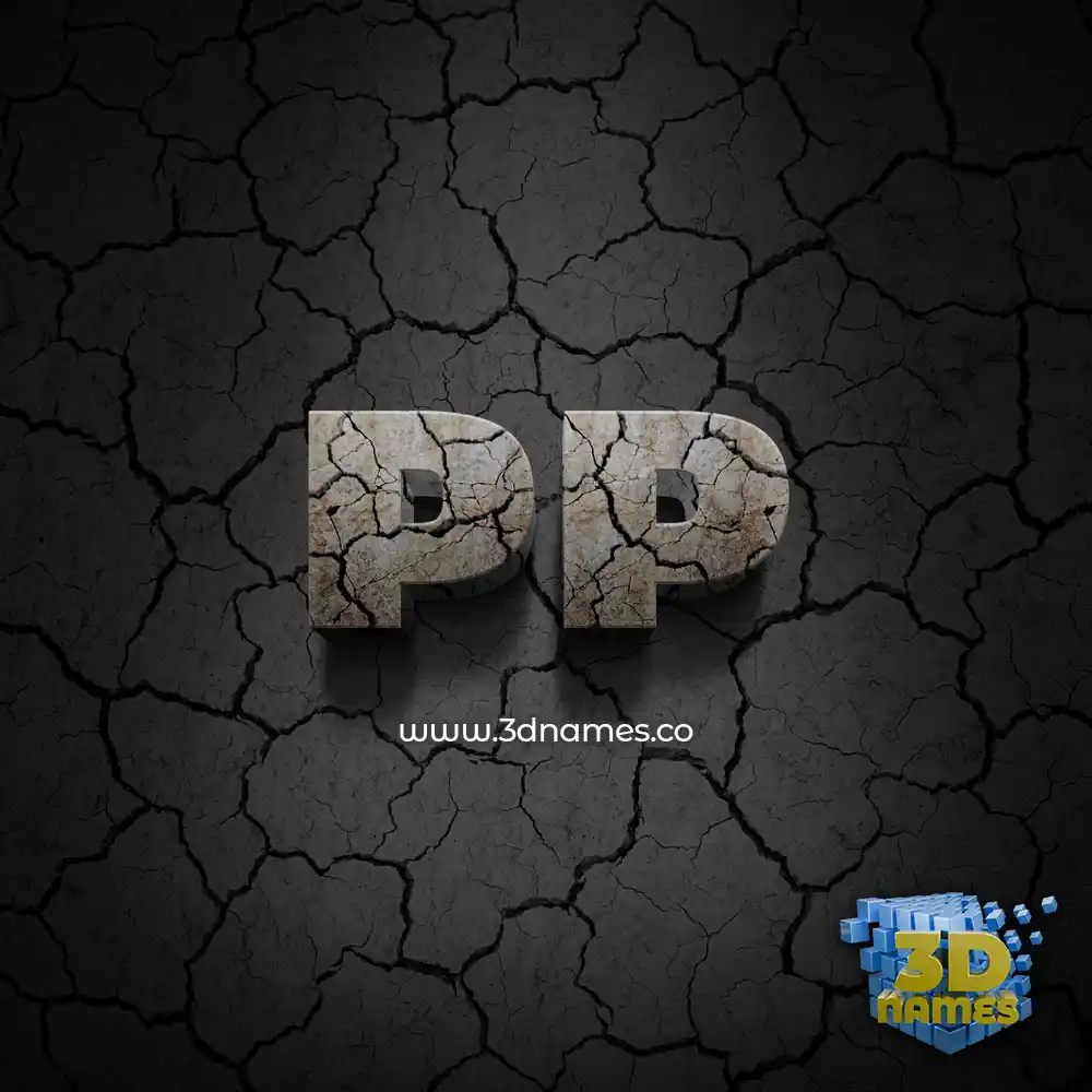 pp in Cracked Stone style - 3D name wallpaper