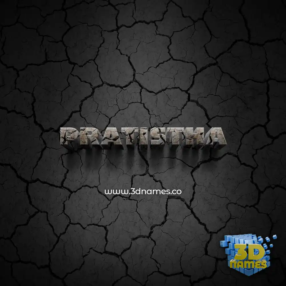 pratistha in Cracked Stone style - 3D name wallpaper