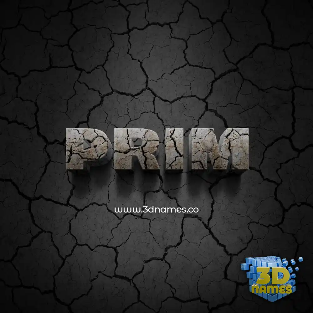 prim in Cracked Stone style - 3D name wallpaper