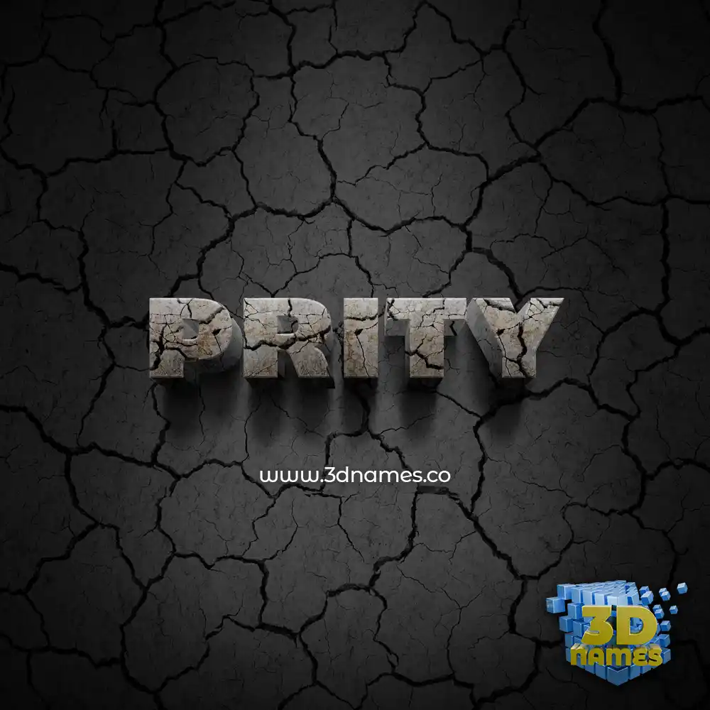 prity in Cracked Stone style - 3D name wallpaper