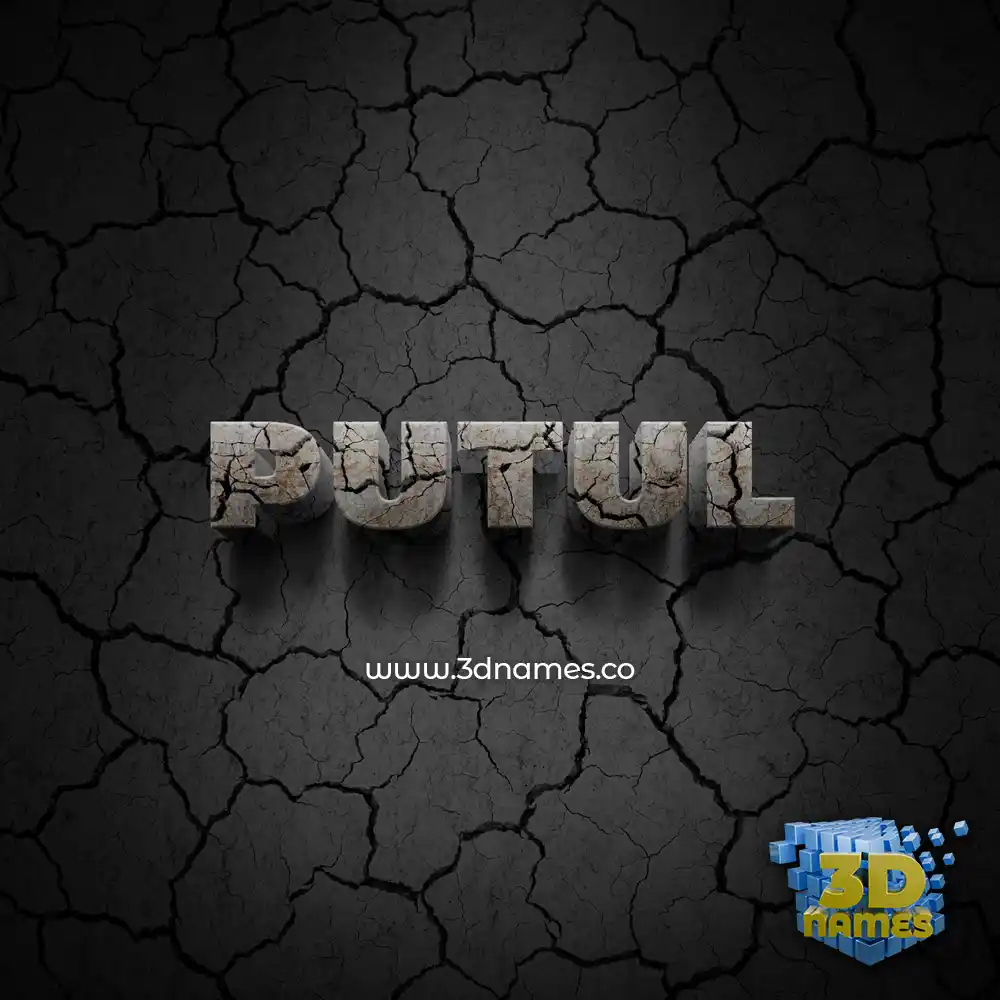 putul in Cracked Stone style - 3D name wallpaper