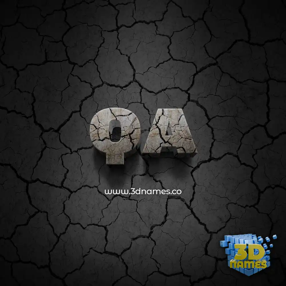 qa in Cracked Stone style - 3D name wallpaper