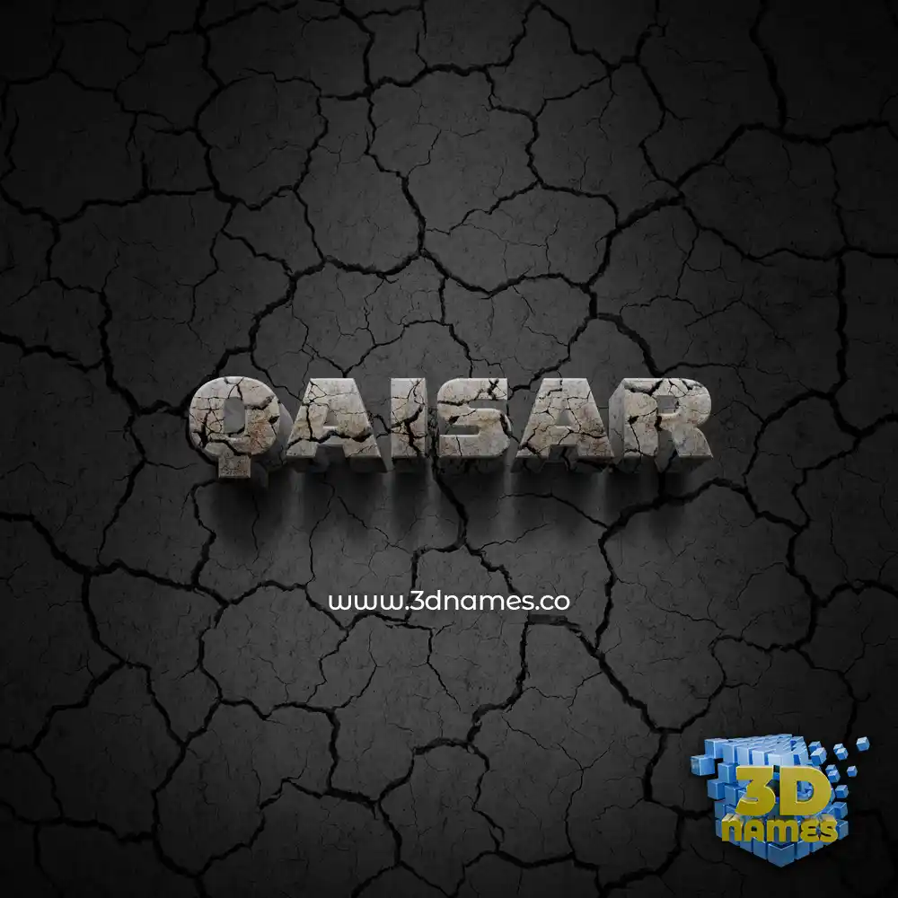 qaisar in Cracked Stone style - 3D name wallpaper