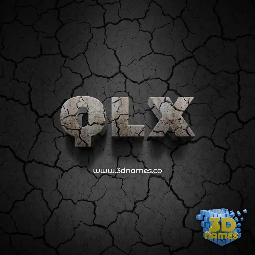 qlx in Cracked Stone style - 3D name wallpaper