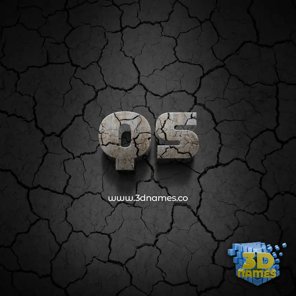 qs in Cracked Stone style - 3D name wallpaper