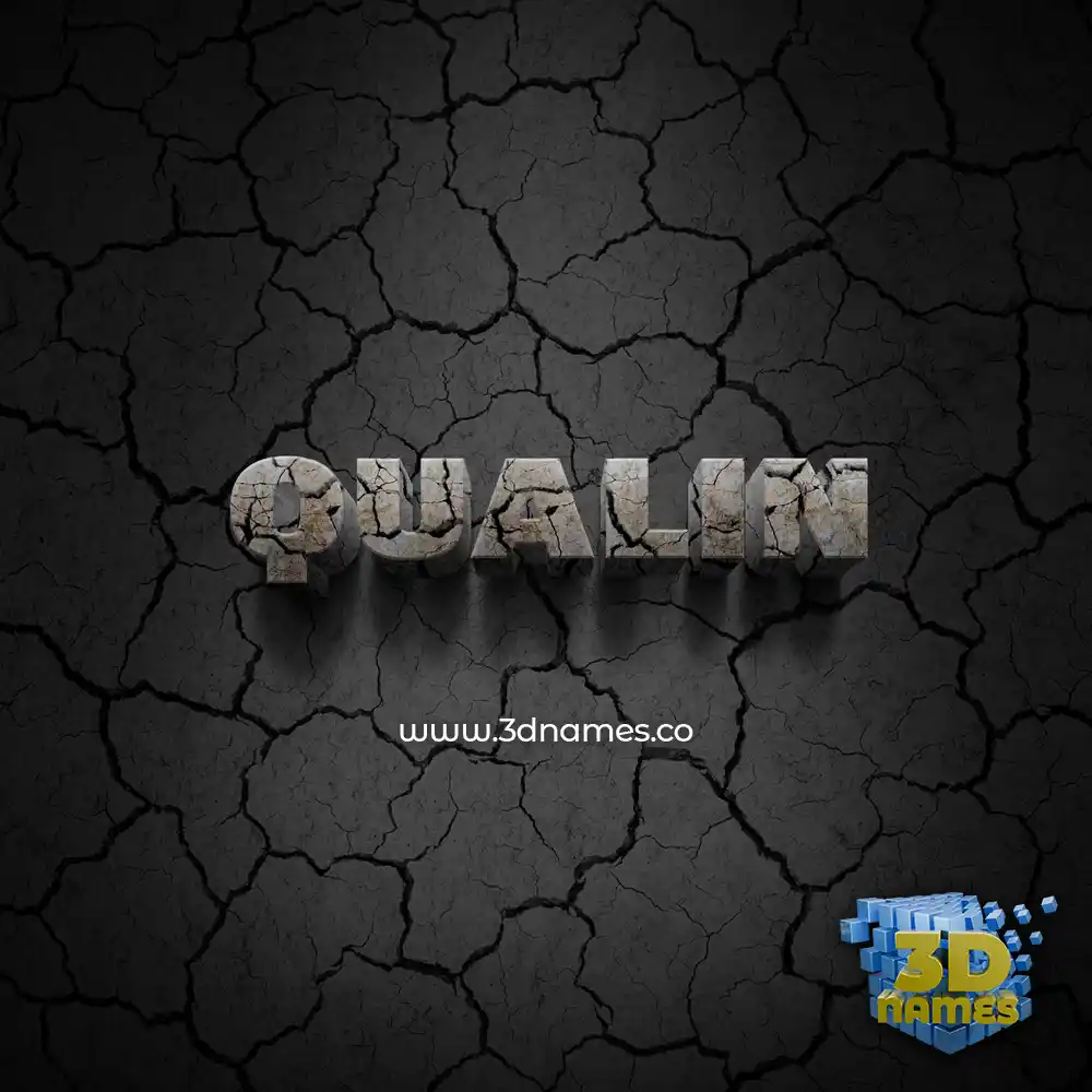 qualin in Cracked Stone style - 3D name wallpaper