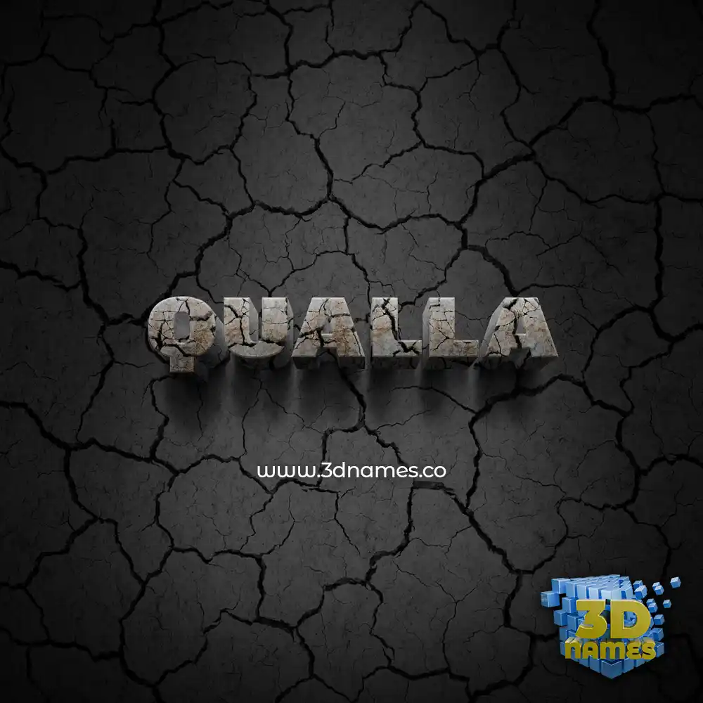 qualla in Cracked Stone style - 3D name wallpaper