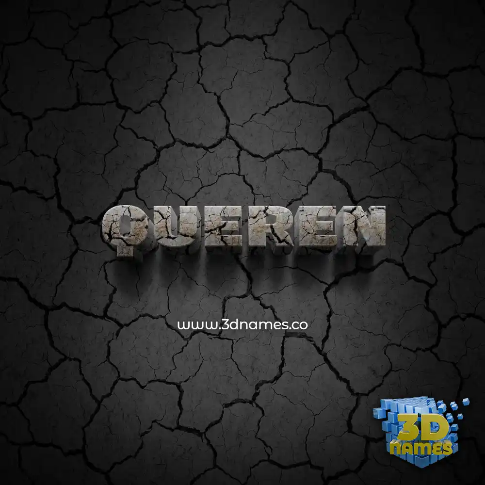 queren in Cracked Stone style - 3D name wallpaper