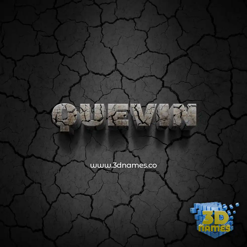 quevin in Cracked Stone style - 3D name wallpaper