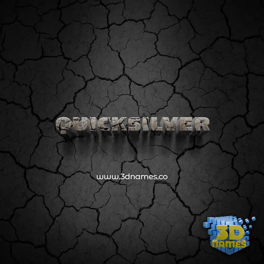 quicksilver in Cracked Stone style - 3D name wallpaper
