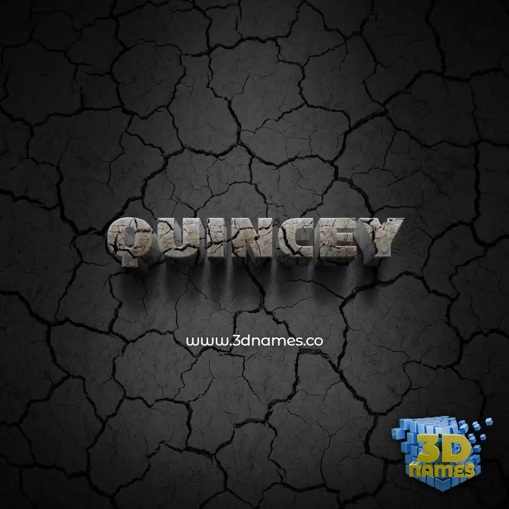 quincey in Cracked Stone style - 3D name wallpaper