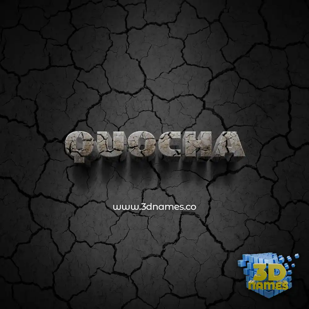 quocha in Cracked Stone style - 3D name wallpaper