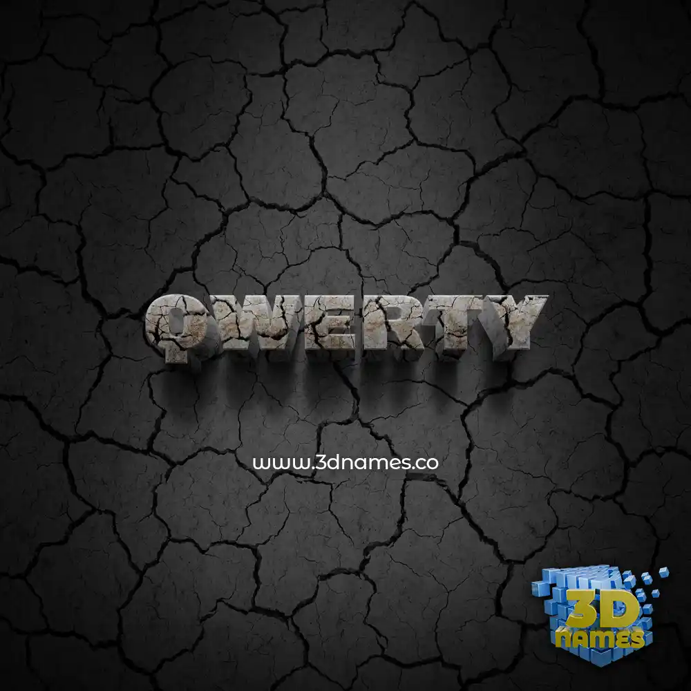 qwerty in Cracked Stone style - 3D name wallpaper