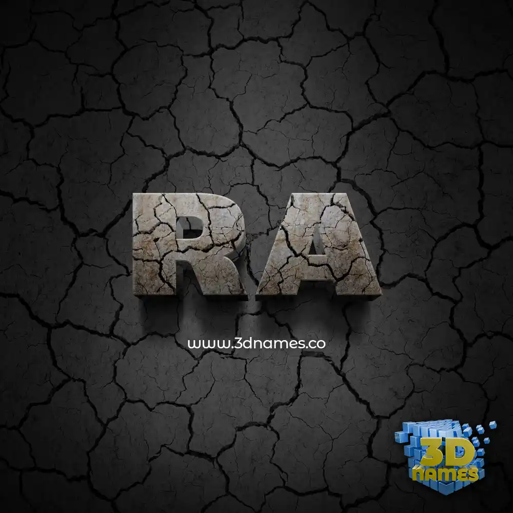 ra in Cracked Stone style - 3D name wallpaper