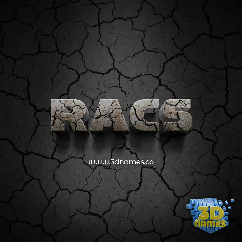 racs in Cracked Stone style - 3D name wallpaper