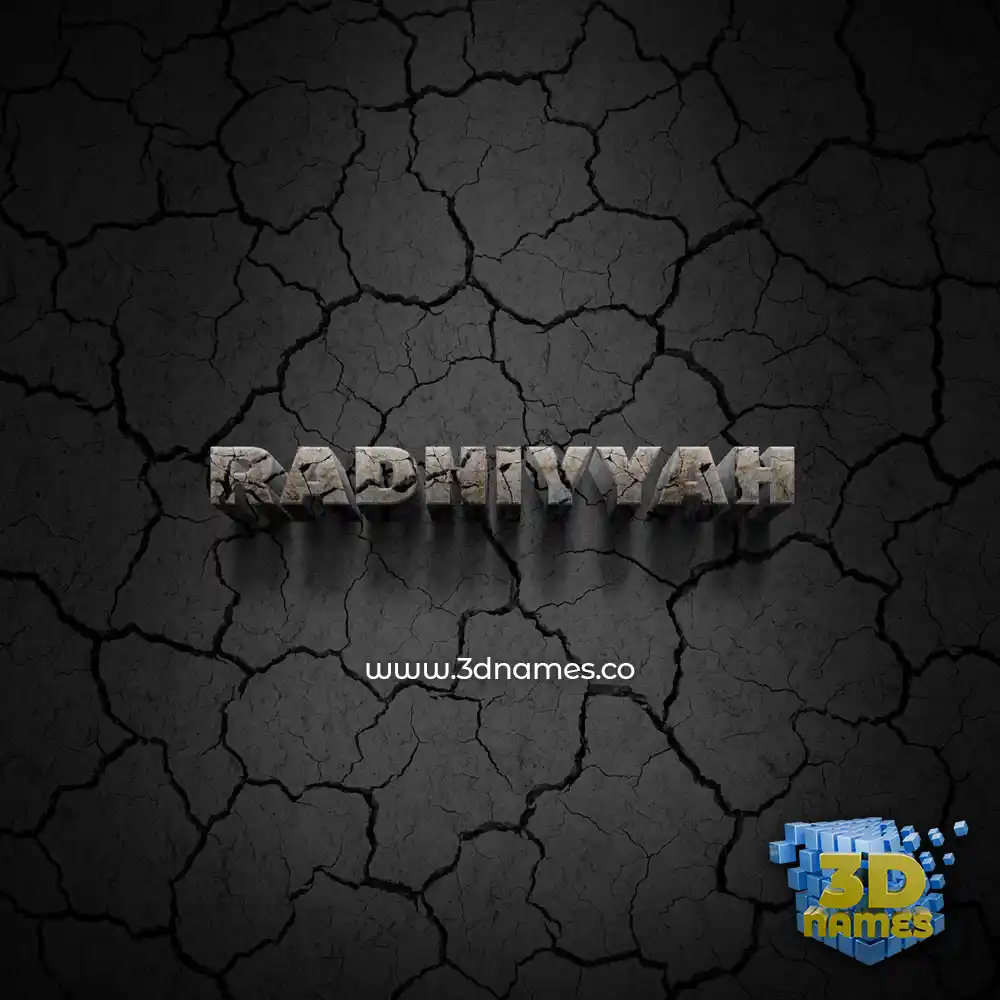 radhiyyah in Cracked Stone style - 3D name wallpaper