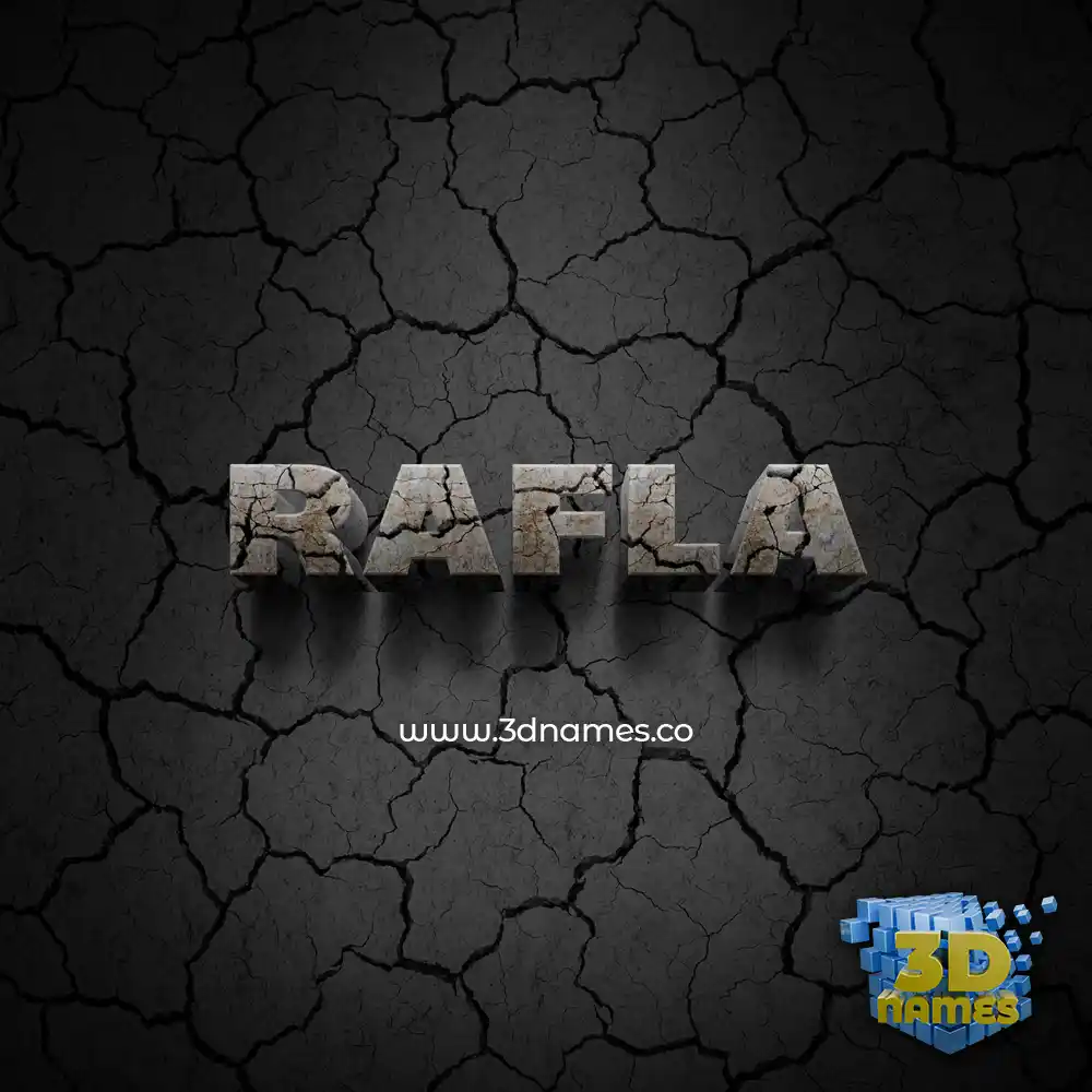 rafla in Cracked Stone style - 3D name wallpaper