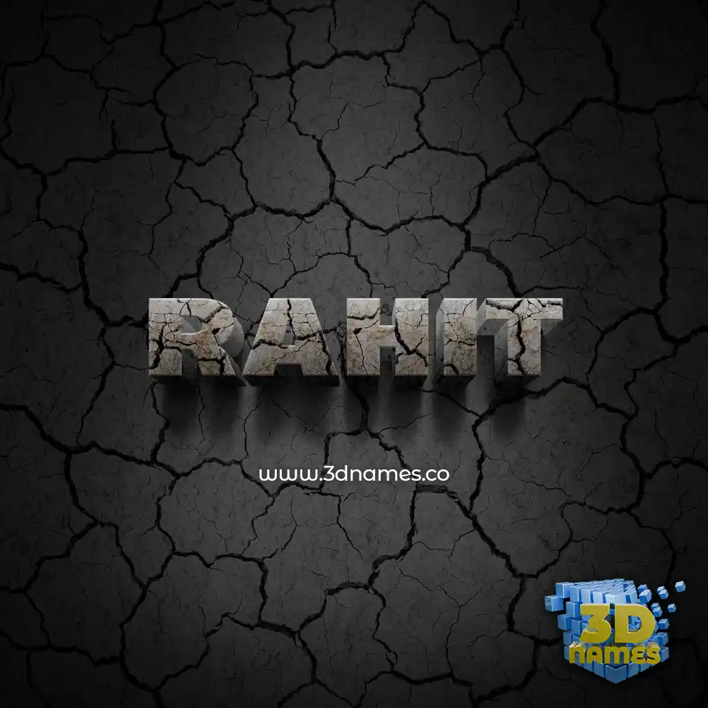 rahit in Cracked Stone style - 3D name wallpaper