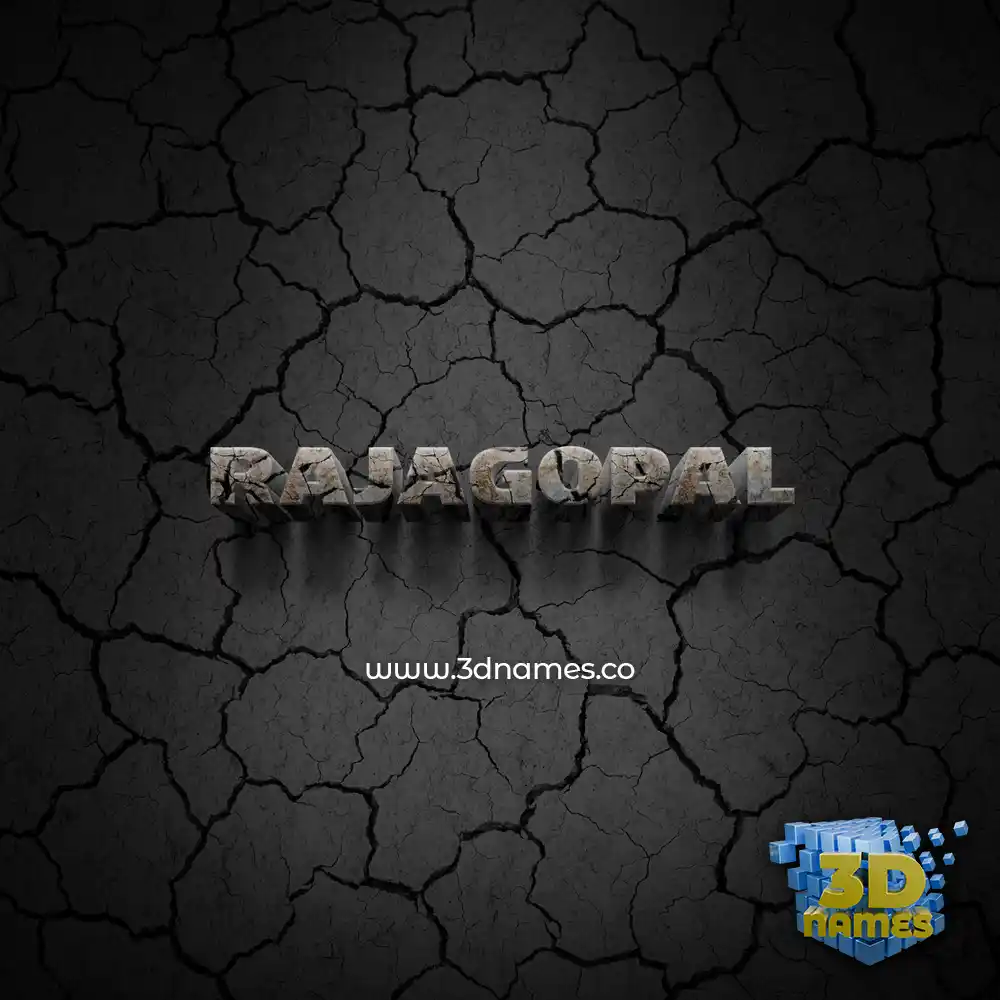 rajagopal in Cracked Stone style - 3D name wallpaper