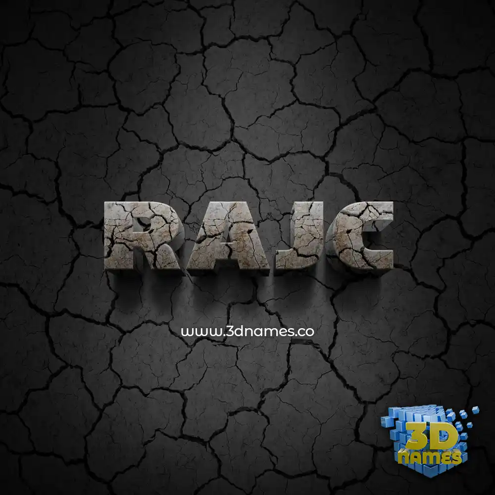 rajc in Cracked Stone style - 3D name wallpaper
