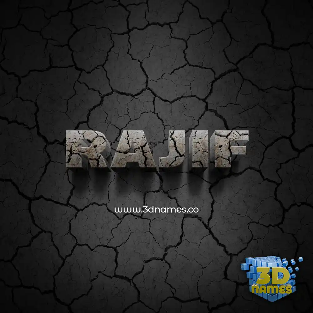 rajif in Cracked Stone style - 3D name wallpaper