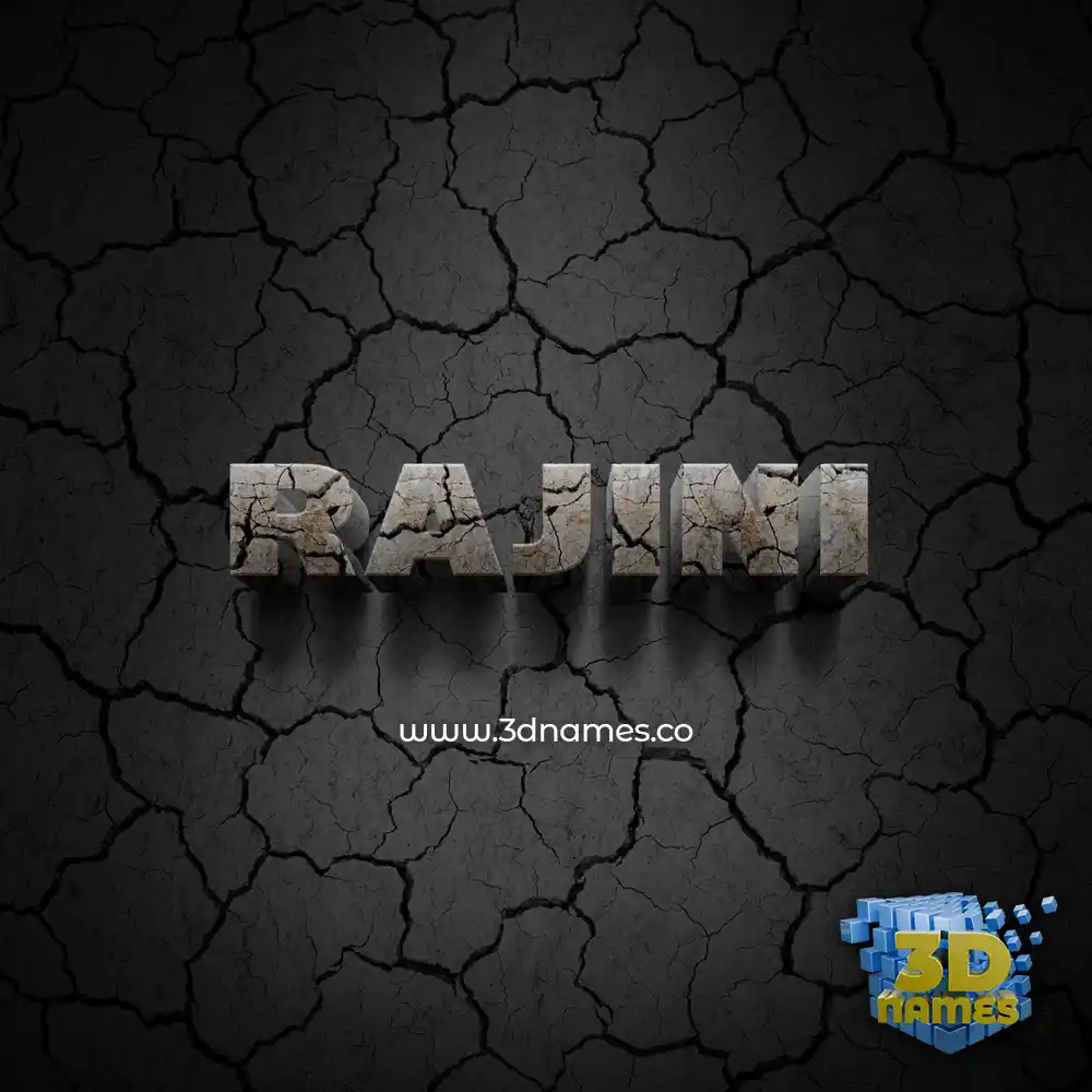rajini in Cracked Stone style - 3D name wallpaper