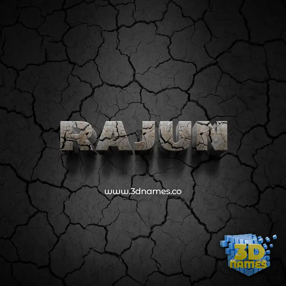 rajun in Cracked Stone style - 3D name wallpaper