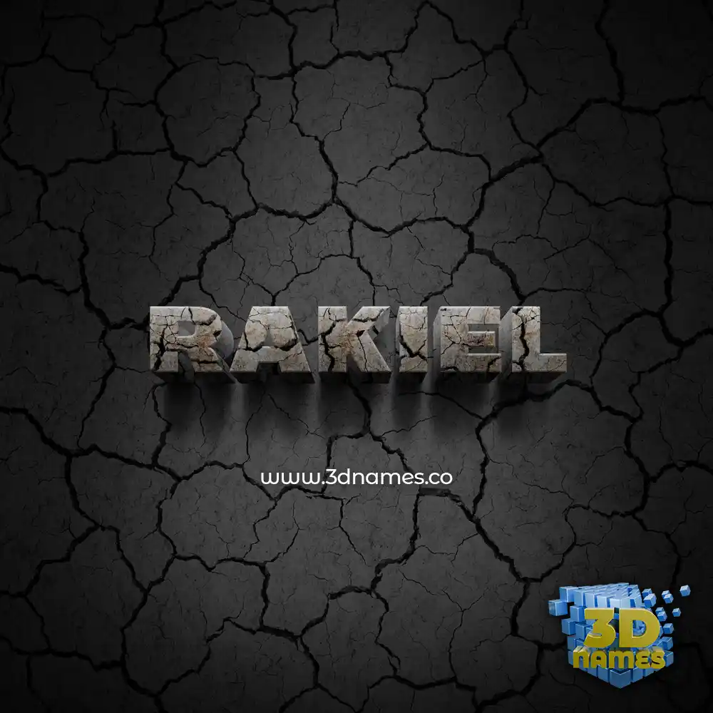rakiel in Cracked Stone style - 3D name wallpaper