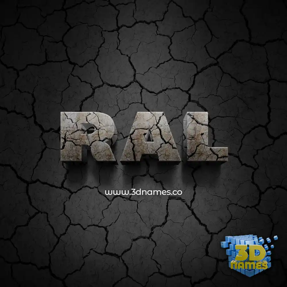 ral in Cracked Stone style - 3D name wallpaper