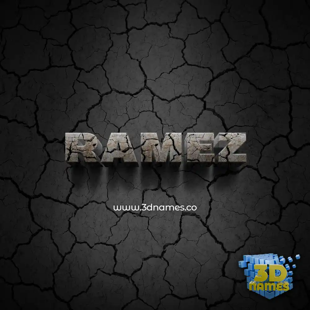 ramez in Cracked Stone style - 3D name wallpaper