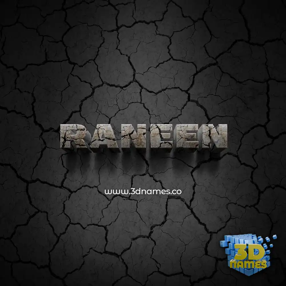 raneen in Cracked Stone style - 3D name wallpaper