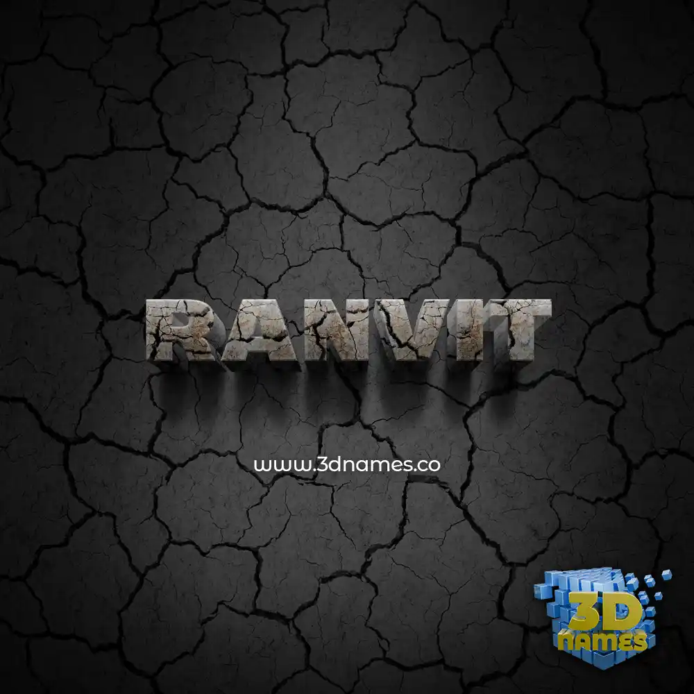 ranvit in Cracked Stone style - 3D name wallpaper