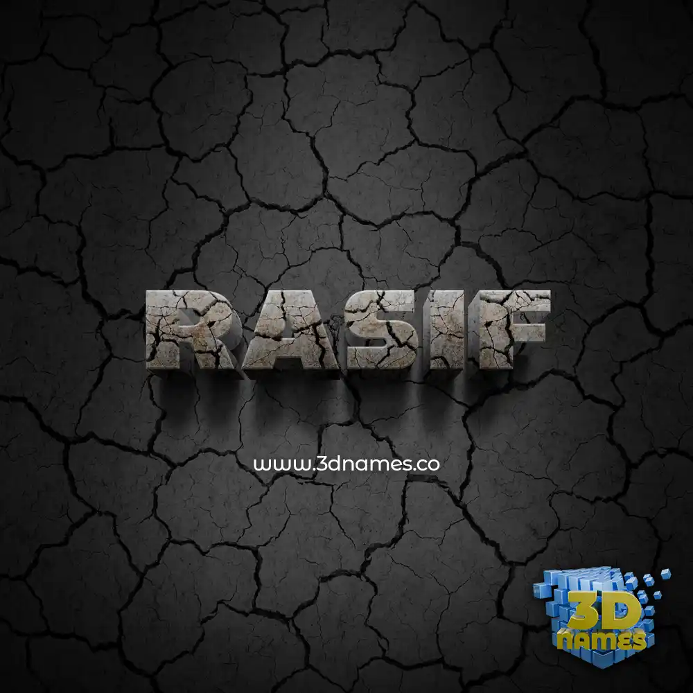 rasif in Cracked Stone style - 3D name wallpaper