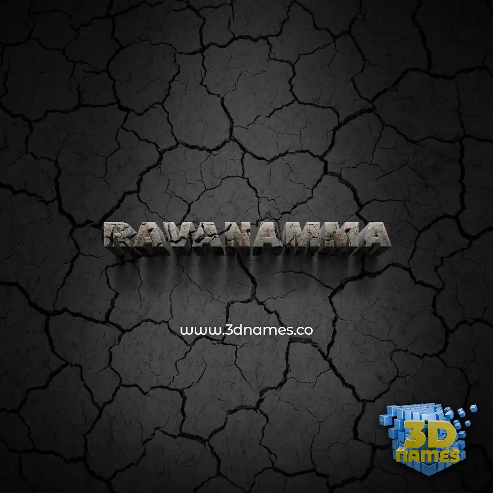 ravanamma in Cracked Stone style - 3D name wallpaper